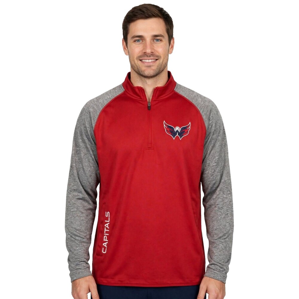 Washington Capitals 1/4 Zip Pullover Mens XL Red Gray NHL Weagle Logo